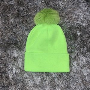 New! BRIGHT Green knitted beanie